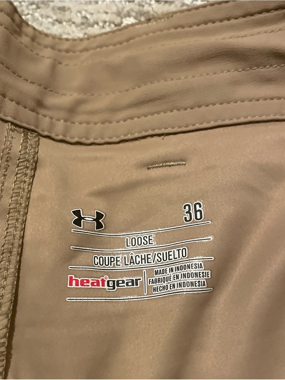 Under Armour Hybrid Tech HeatGear Shorts Brown Mens Size 36 Loose Lightweight - Picture 7 of 9